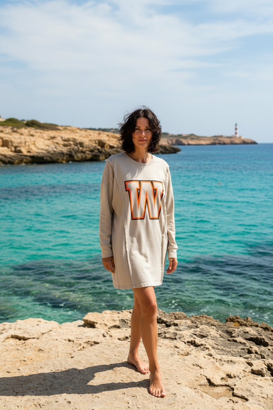 VESTIDO W/MAXISUDADERA -BEIGE