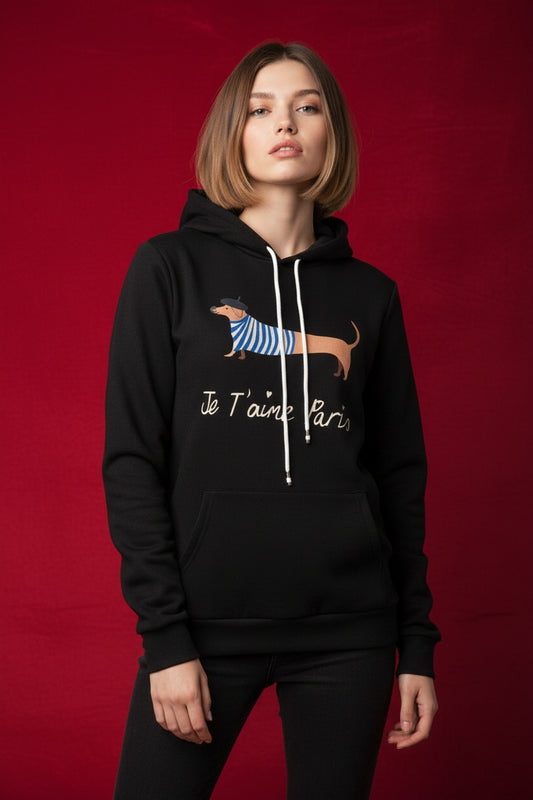 SUDADERA DOG CAPUCHA-NEGRA