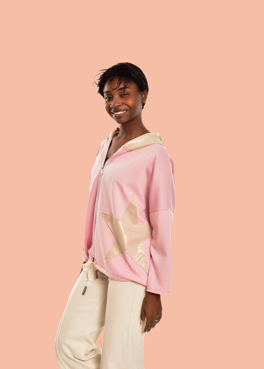 CHAQUETA ROSA ALGODÓN ESTRELLA+ ENVIO GRATIS