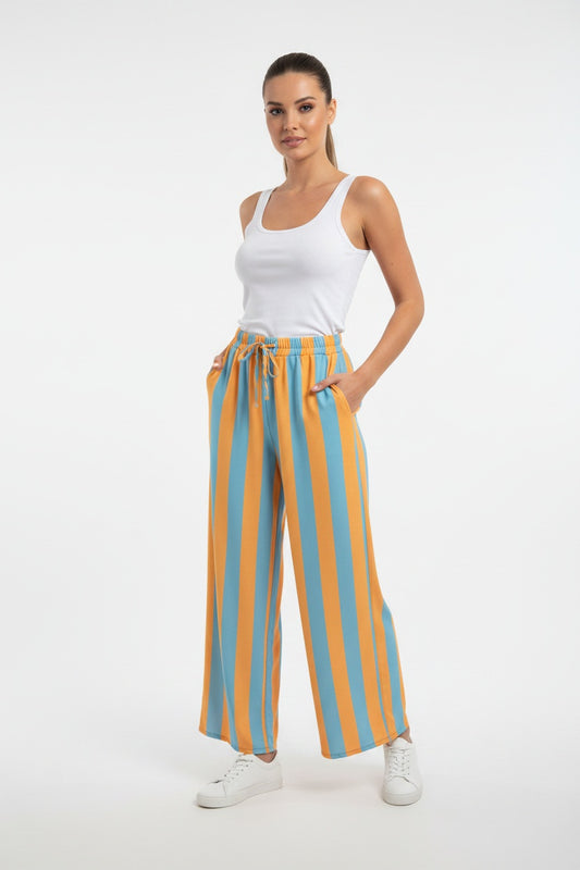 PANTALÓN RAYAS-TURQUESA