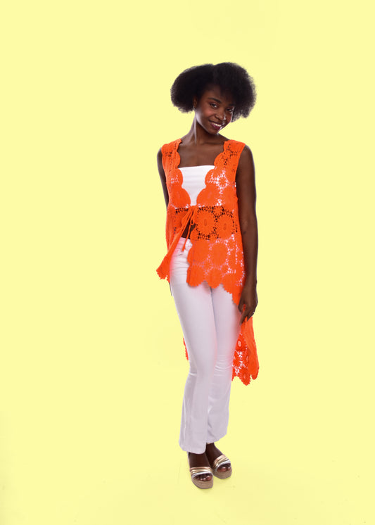 KIMONO CALADO-NARANJA
