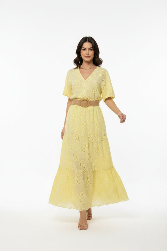 BLUSA TROQUELADA-AMARILLA