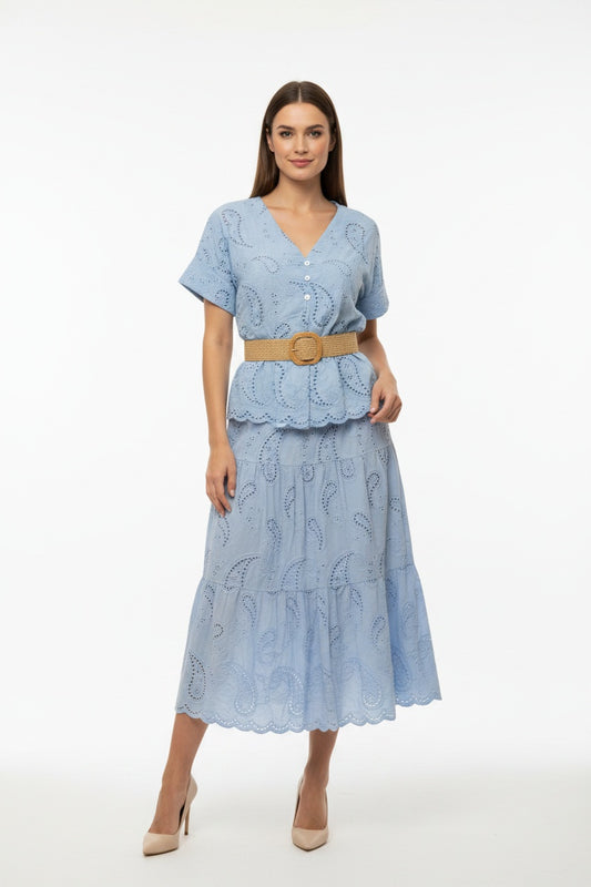 BLUSA TROQUELADA-AZUL