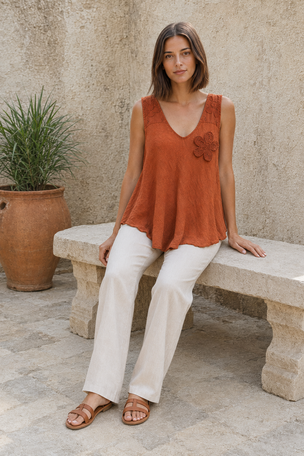 BLUSA FLOR-TEJA