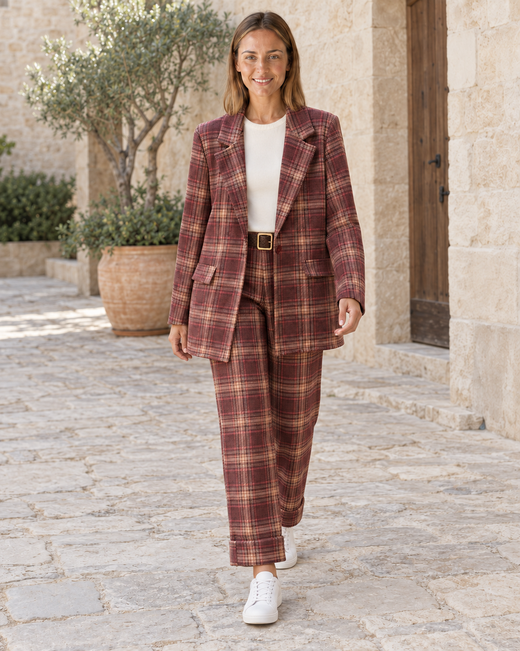 BLAZER CUADROS-BUGANVILLA