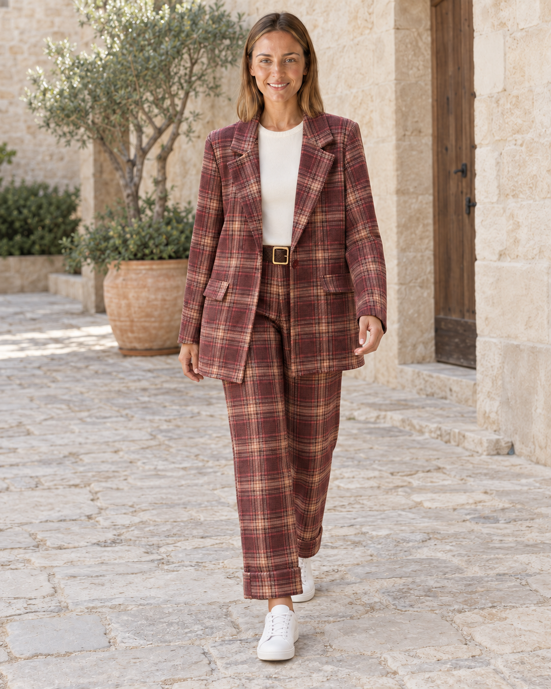 BLAZER CUADROS-BUGANVILLA