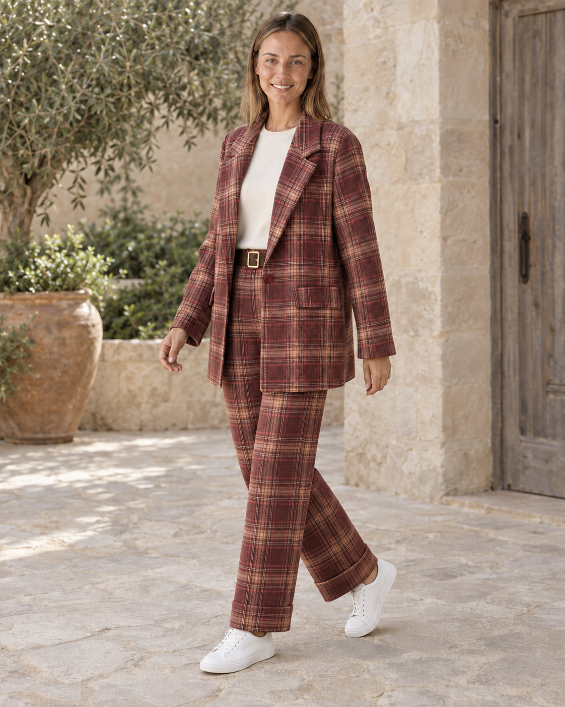 BLAZER CUADROS-BUGANVILLA