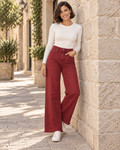 PANTALÓN VIVID DESFLECADO-GRANATE