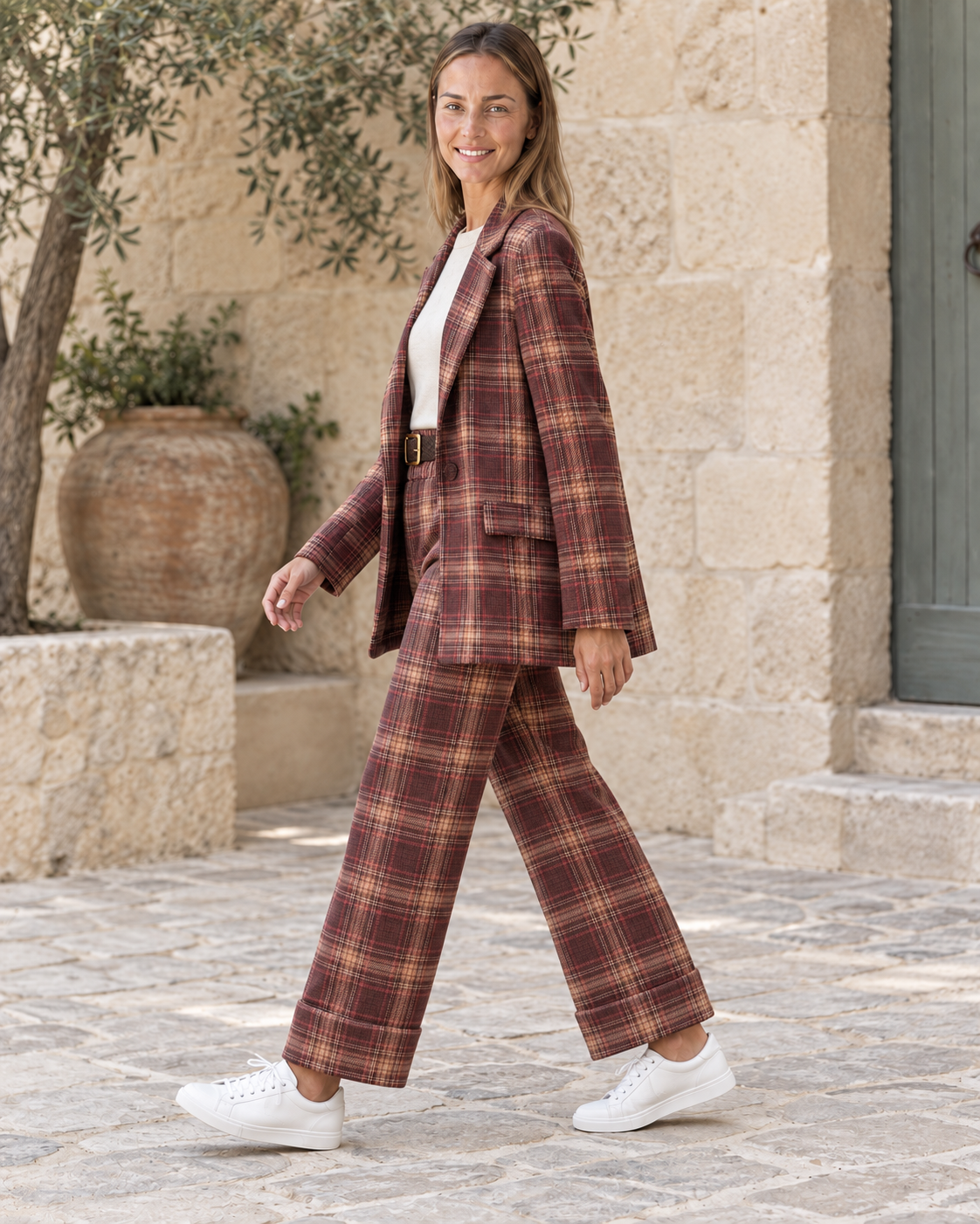 BLAZER CUADROS-BUGANVILLA