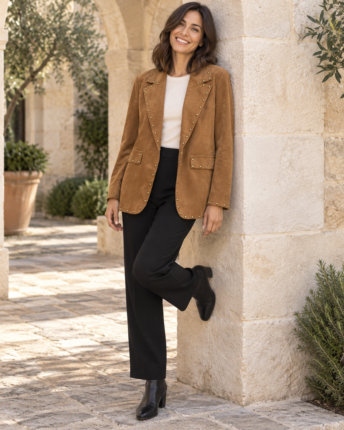 BLAZER ANTELINA TACHUELAS- CAMEL