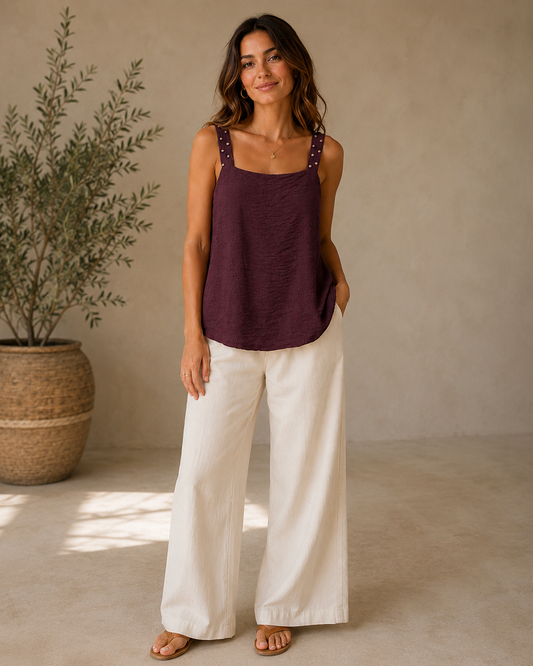 BLUSA TACHUELAS-BUGANVILLA