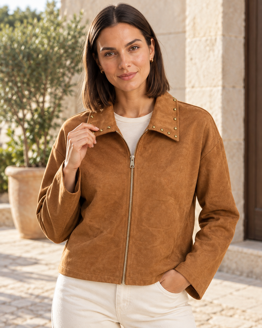BIKER ANTELINA TACHUELAS-CAMEL