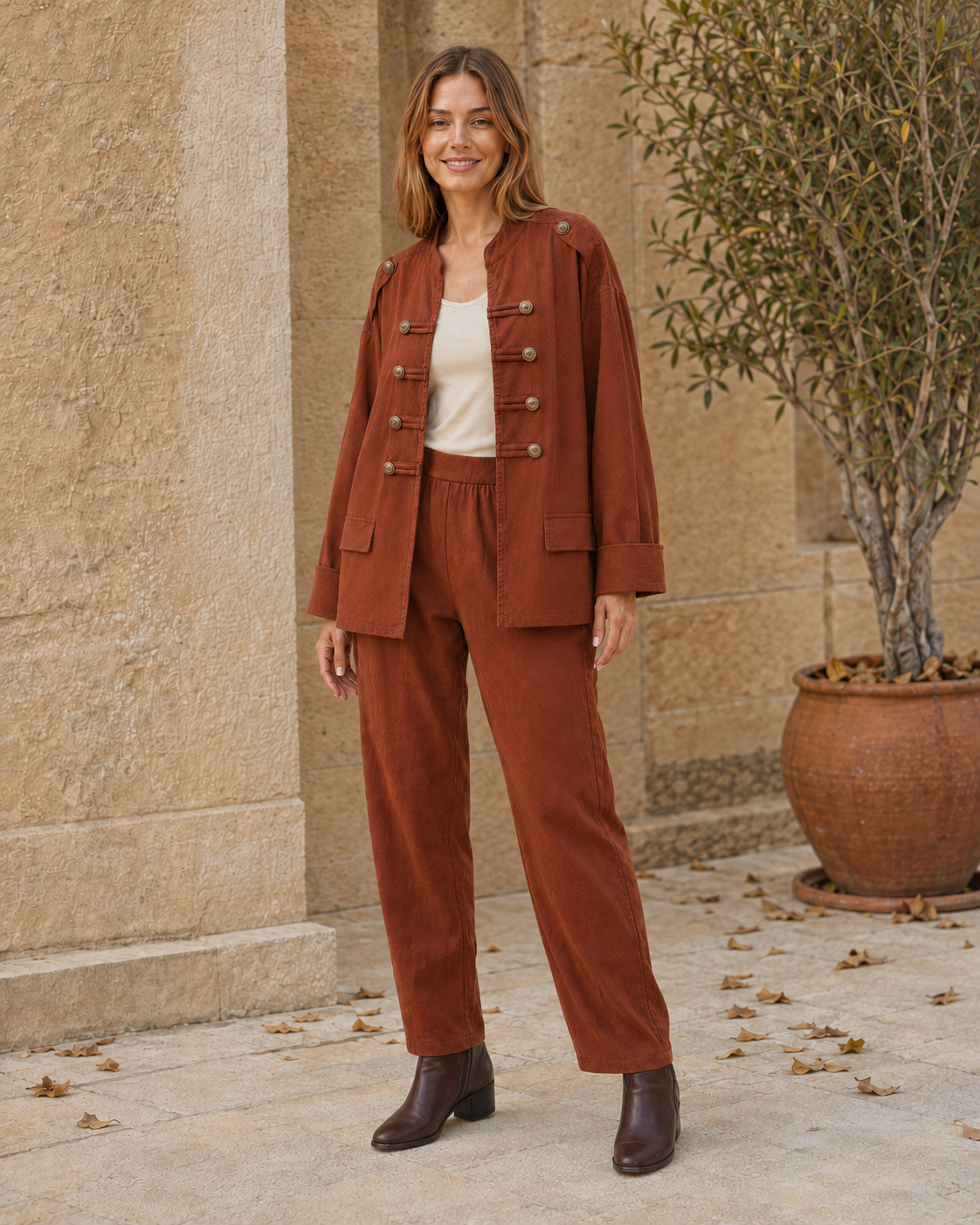 BLAZER ALGODÓN-TEJA