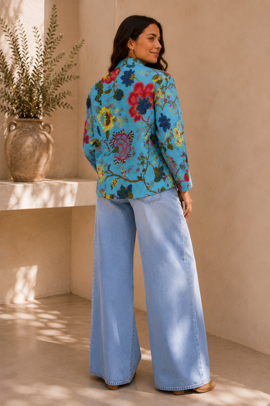 CHAQUETA ESTAMPADA AZUL