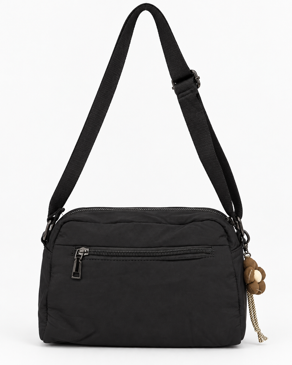 BOLSO BANDOLERA FLOWER- NEGRO
