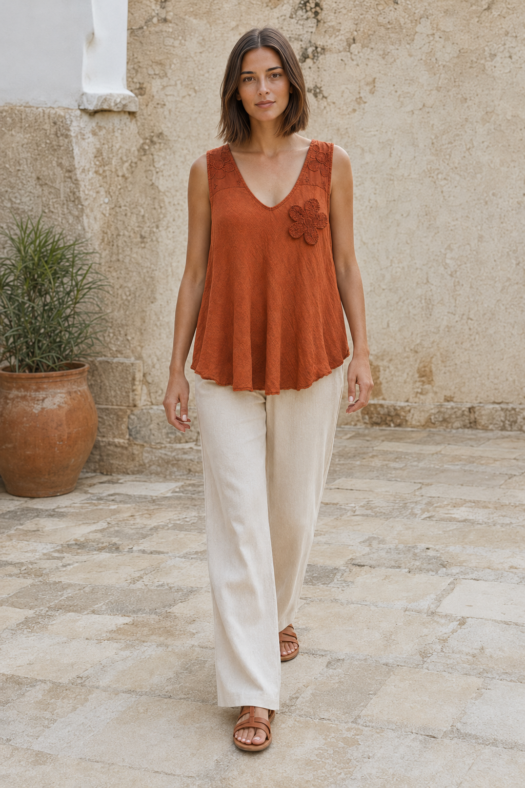 BLUSA FLOR-TEJA