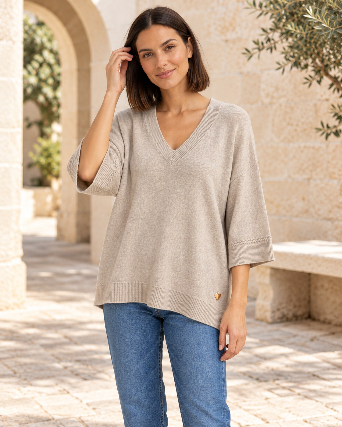JERSEY BASIC PICO-BEIGE