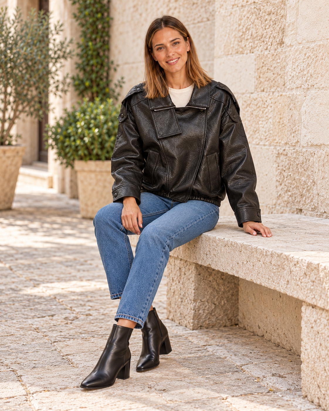 CAZADORA POLIPIEL NEGRA