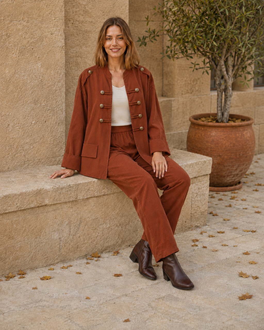 BLAZER ALGODÓN-TEJA