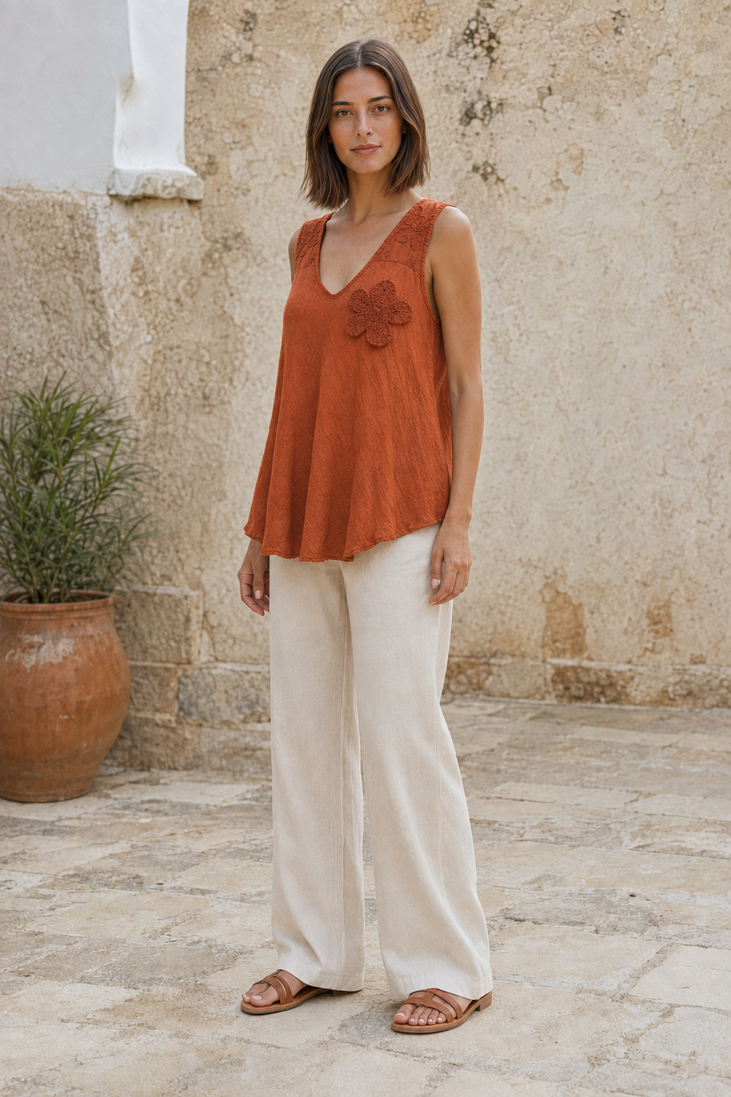 BLUSA FLOR-TEJA