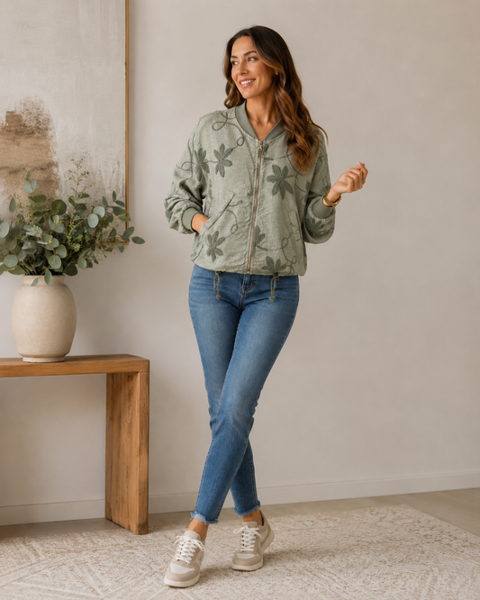 BOMBER KHAKI -FLORES