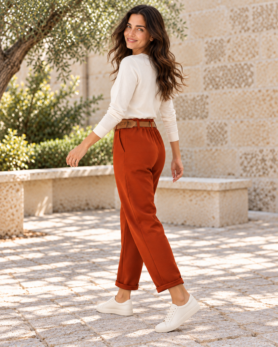 PANTALÓN ALGODÓN- TEJA