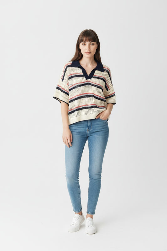 JERSEY POLO FRANJAS-AZUL
