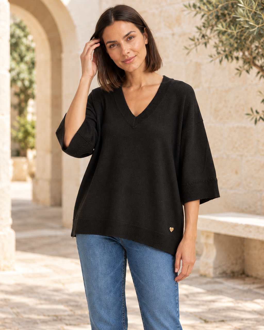 JERSEY BASIC PICO-NEGRO