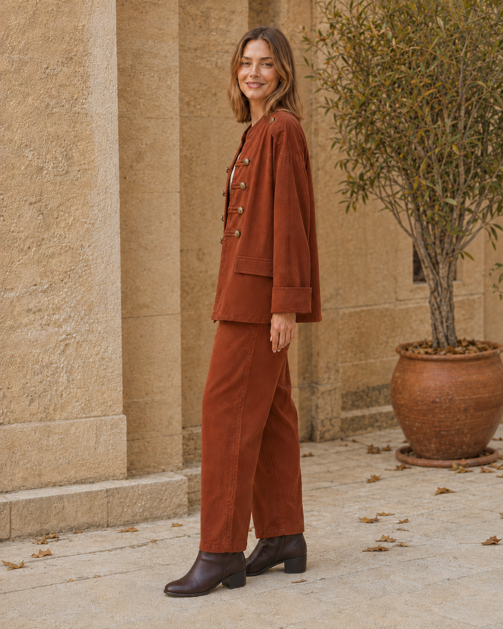 BLAZER ALGODÓN-TEJA