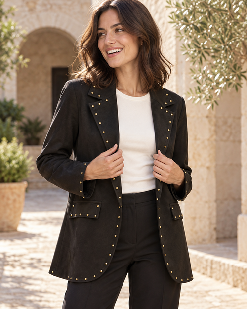 BLAZER ANTELINA TACHUELAS- NEGRA