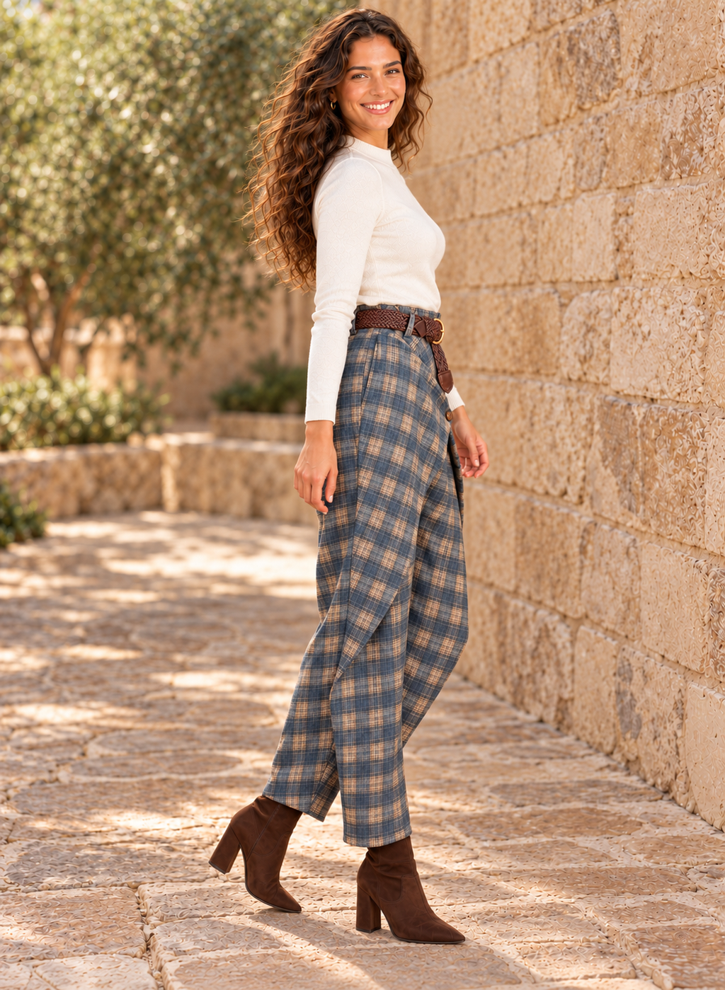 PANTALÓN CUADROS-AZUL
