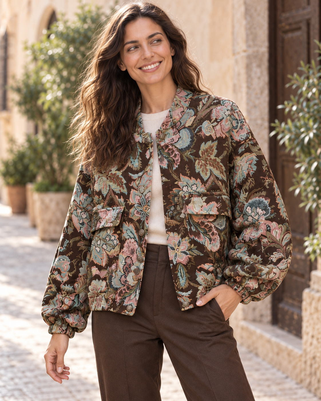 CHAQUETA TAPIZ-TOSTADO