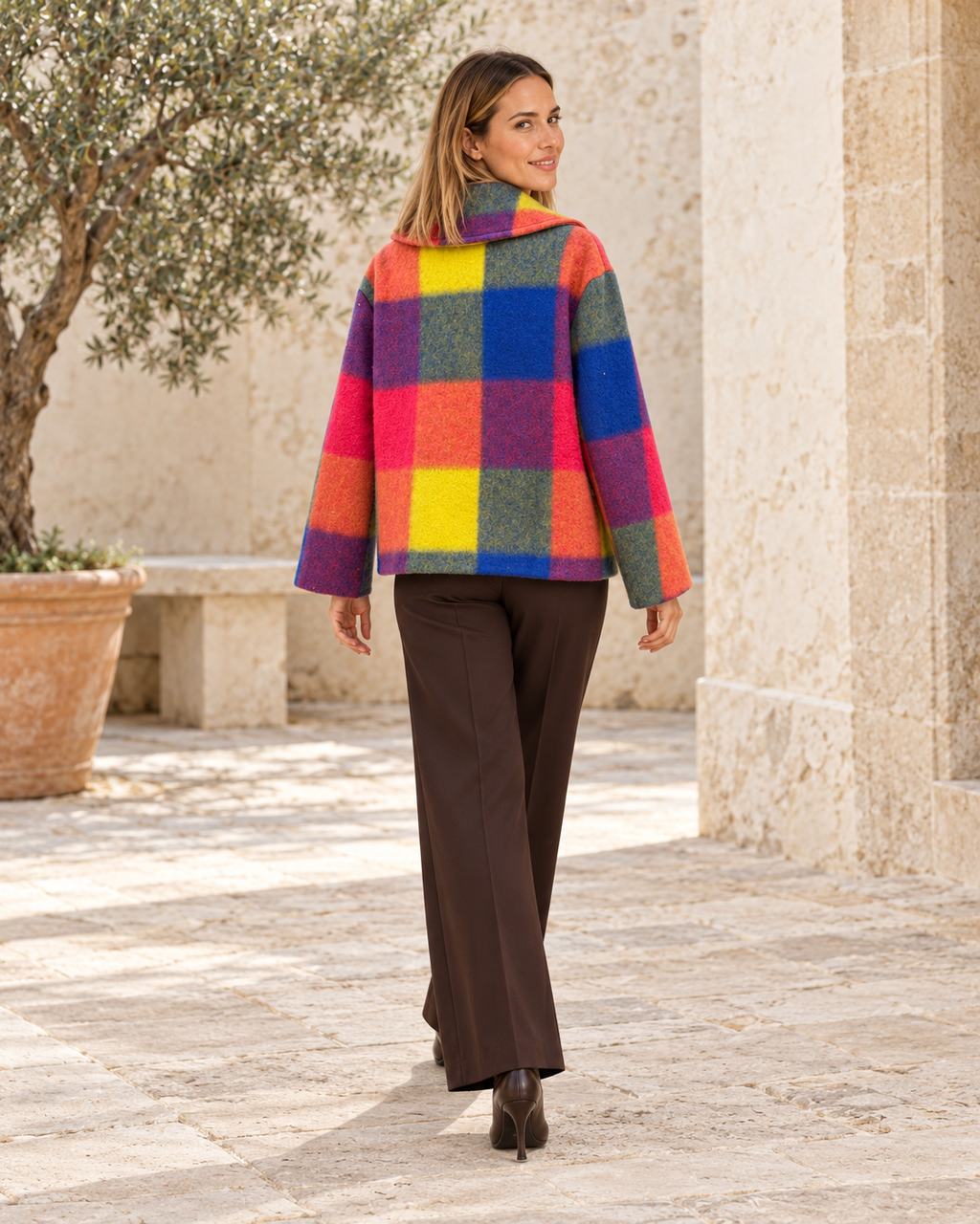 ABRIGO CUADROS- MULTICOLOR