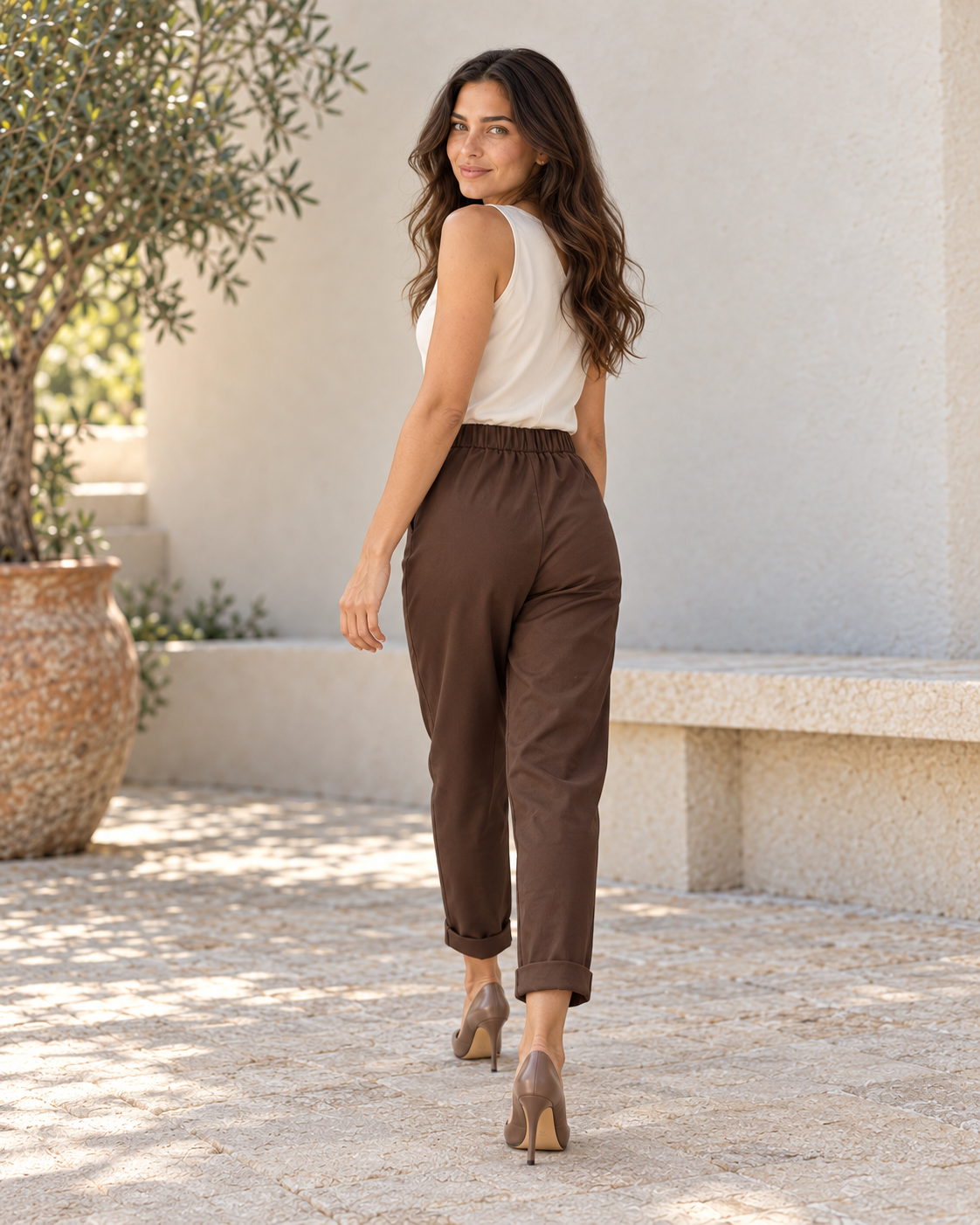 PANTALÓN 3 BOTONES- MARRÓN