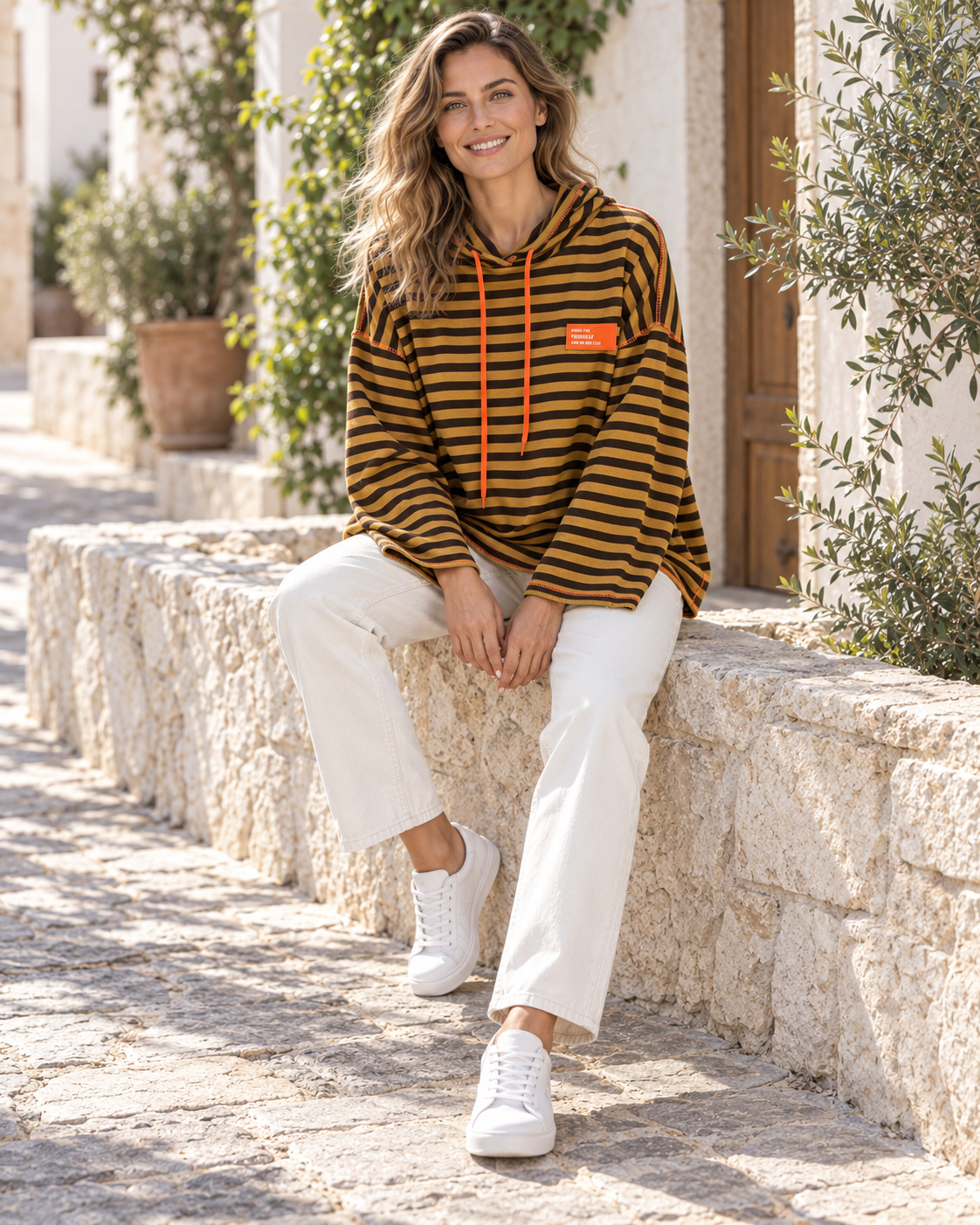 SUDADERA RAYAS DRESS-MOSTAZA