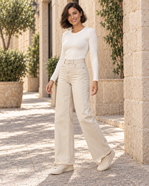 PANTALÓN VIVID DESFLECADO-BEIGE