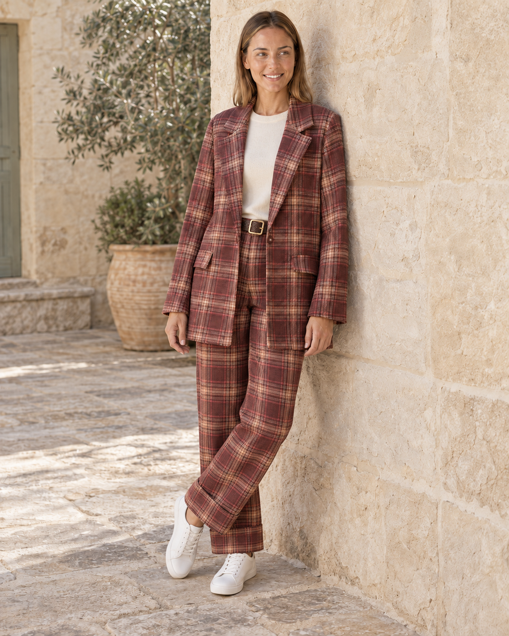BLAZER CUADROS-BUGANVILLA