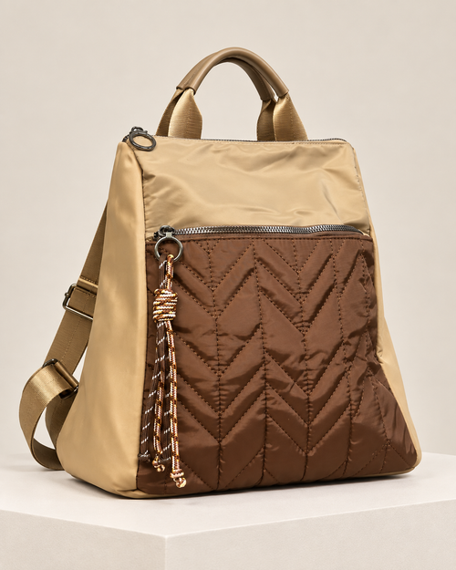 MOCHILA ACOLCHADA COMB- BEIGE