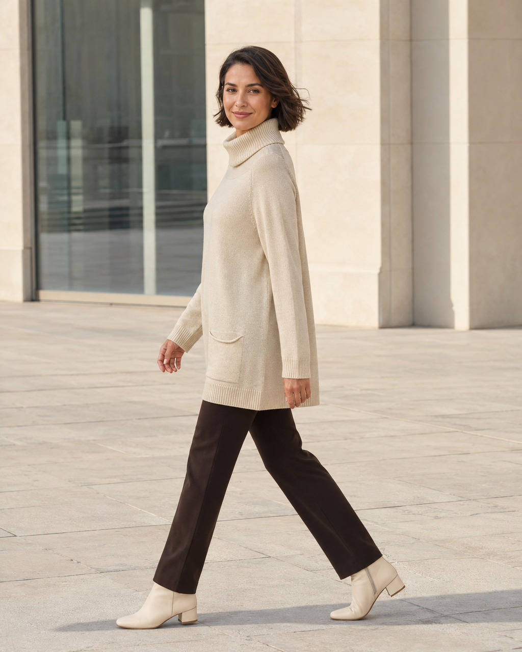 MAXI -JERSEY BOLSILLOS-BEIGE