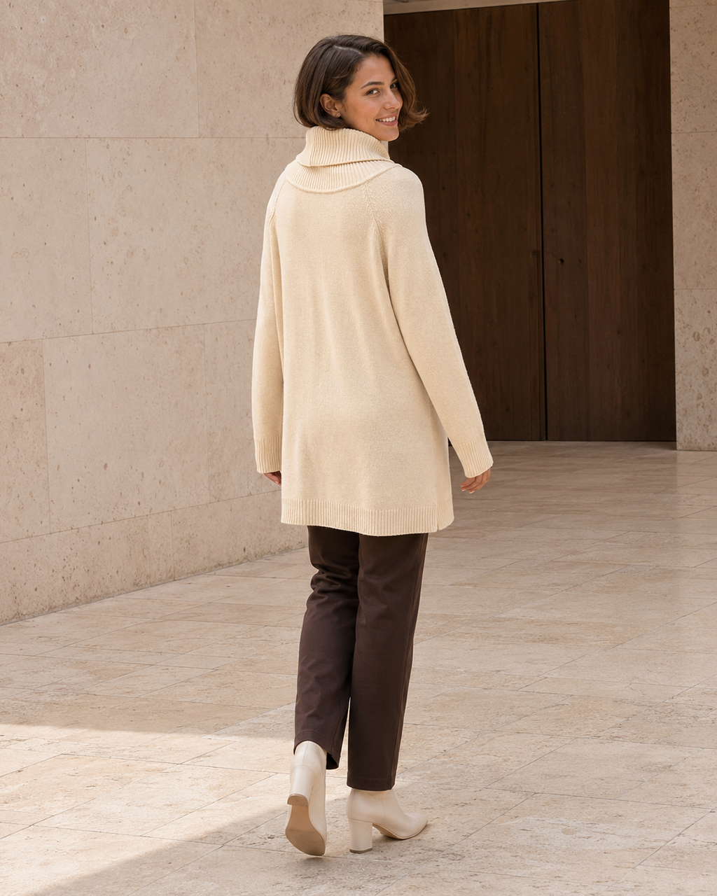 MAXI -JERSEY BOLSILLOS-BEIGE
