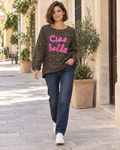 SUDADERA ANIMAL PRINT CIAO BELLA-OSCURA