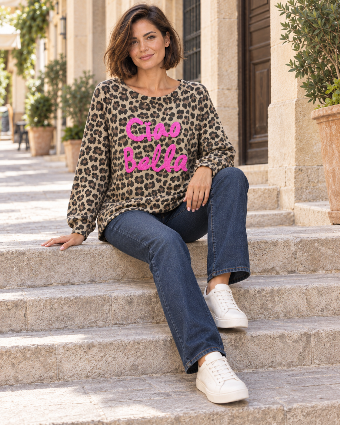 SUDADERA ANIMAL PRINT CIAO BELLA-CLARA