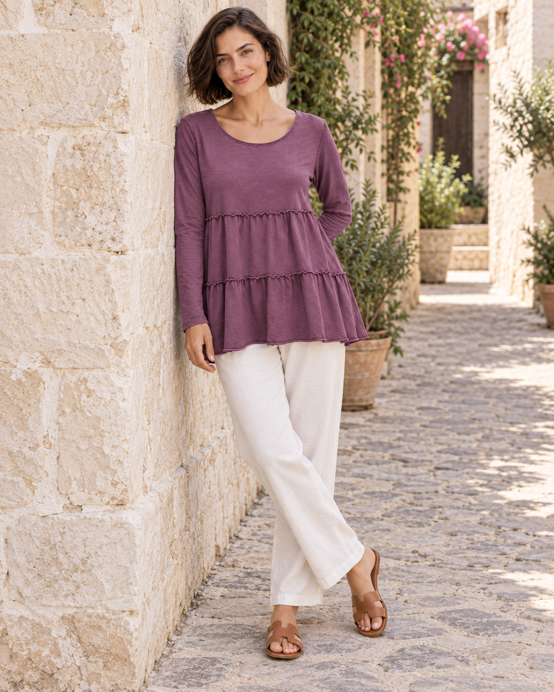 CAMISETA ALGODÓN FRANJAS- BUGANVILLA