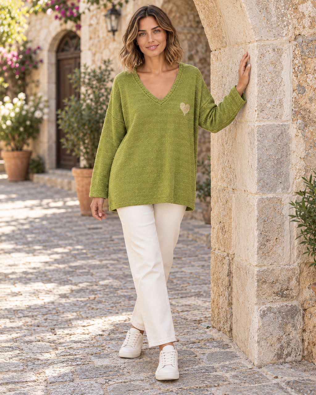 JERSEY GLITTER CORAZÓN-VERDE