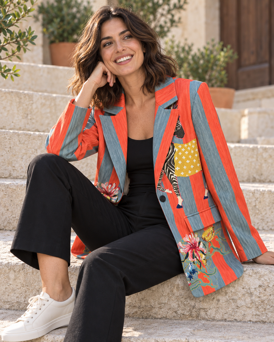 BLAZER RAYAS NARANJA/AZUL
