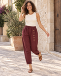 PANTALÓN ALGODÓN BOTONES-VINO
