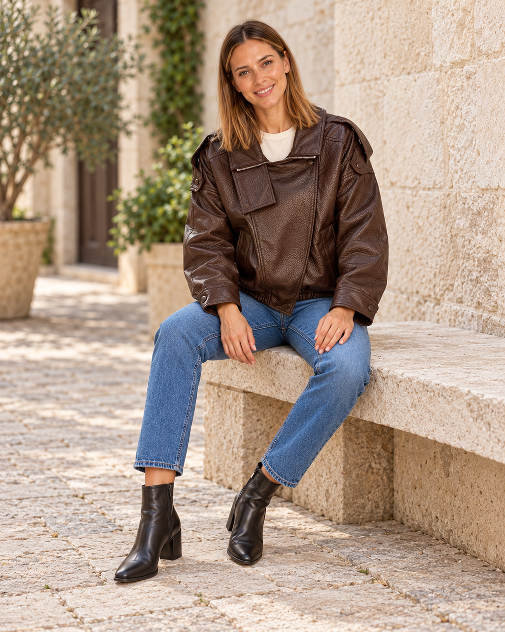 CAZADORA POLIPIEL MARRÓN