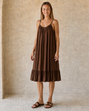 VESTIDO TIRANTE-MARRÓN