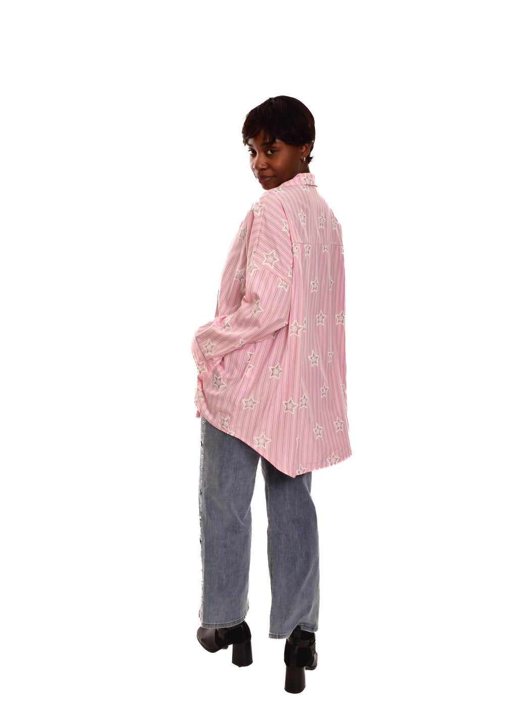 BLUSA ROSA ESTRELLAS