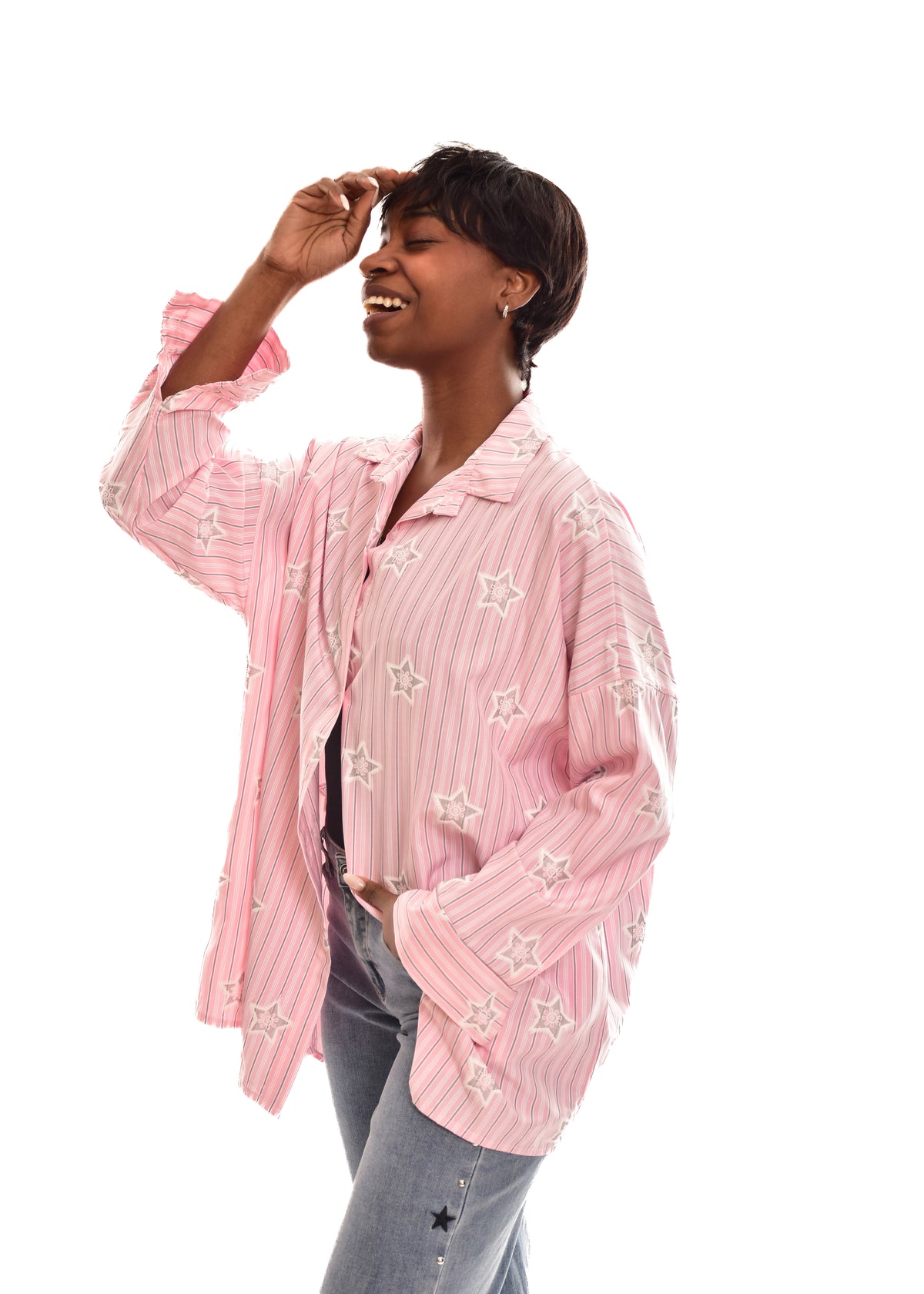 BLUSA ROSA ESTRELLAS